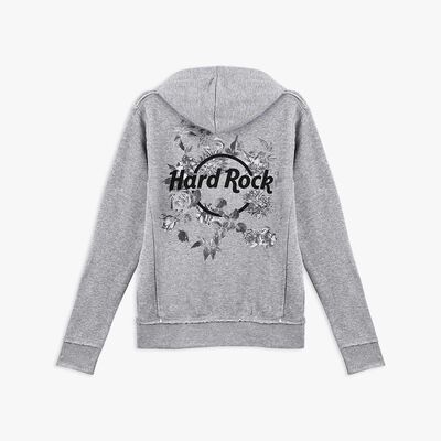 Women's Floral Logo Zip Front Hoodie