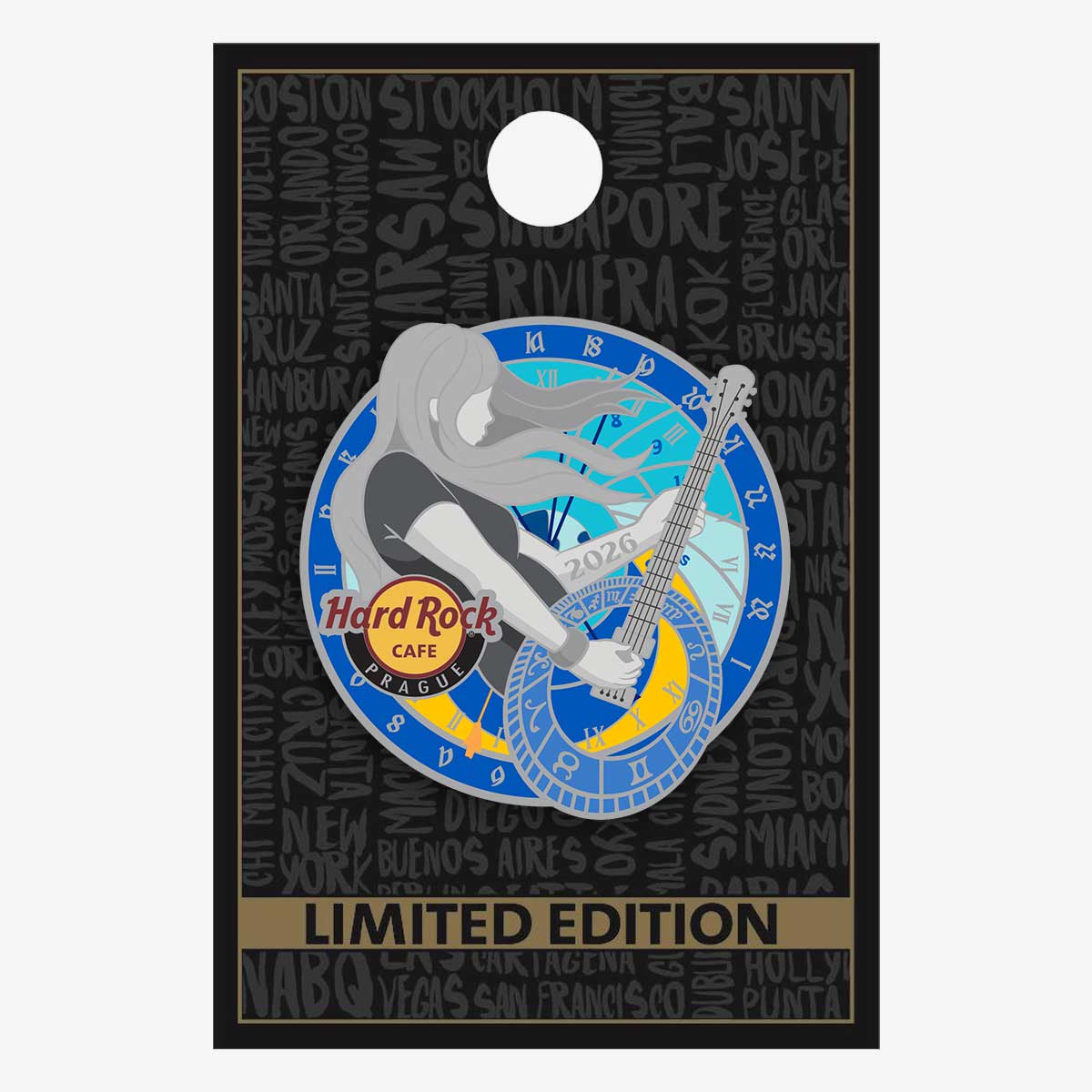 Limited Edition Prague Orloj Guitarist 2026 Pin image number 2