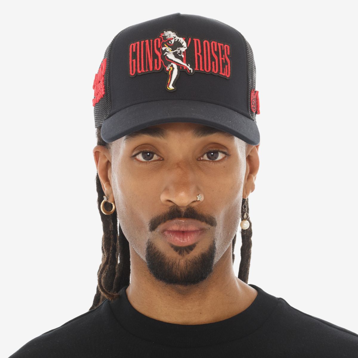 Hard Rock x Cult GNR Mesh Embroidered Trucker Hat in Black image number 1