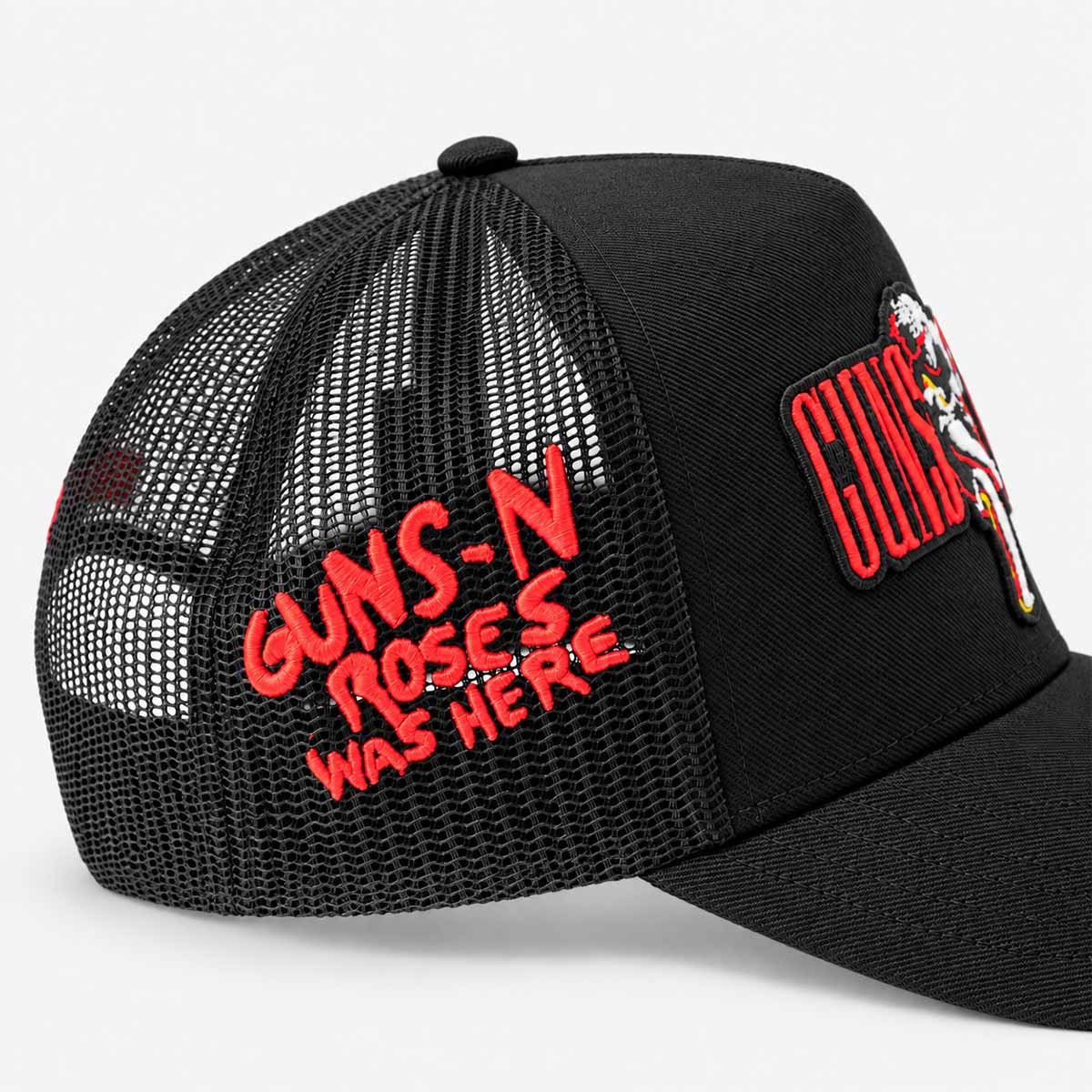 Hard Rock x Cult GNR Mesh Embroidered Trucker Hat in Black image number 7