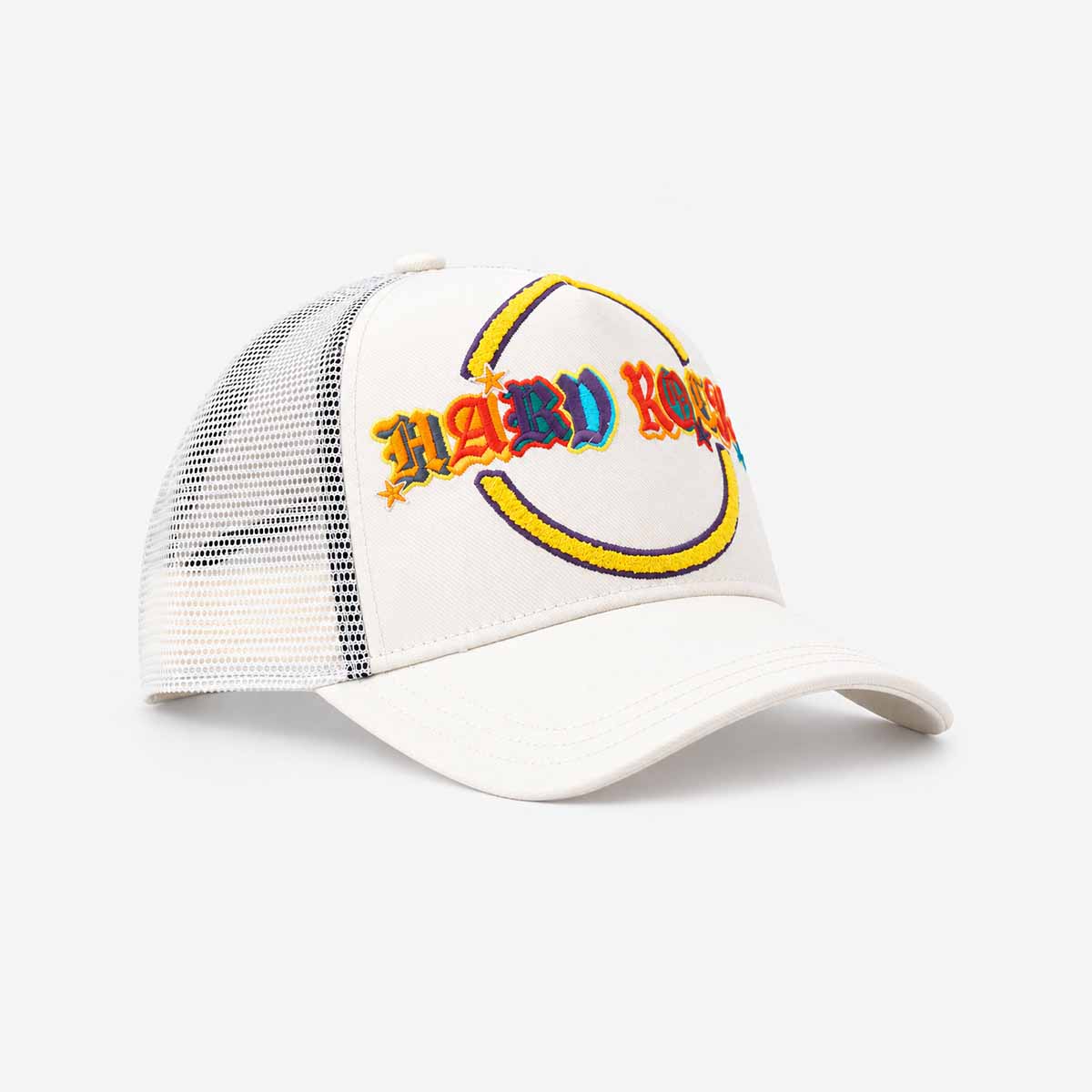 Hard Rock x Cult Chenille Logo Mesh Trucker Hat in Winter White image number 4