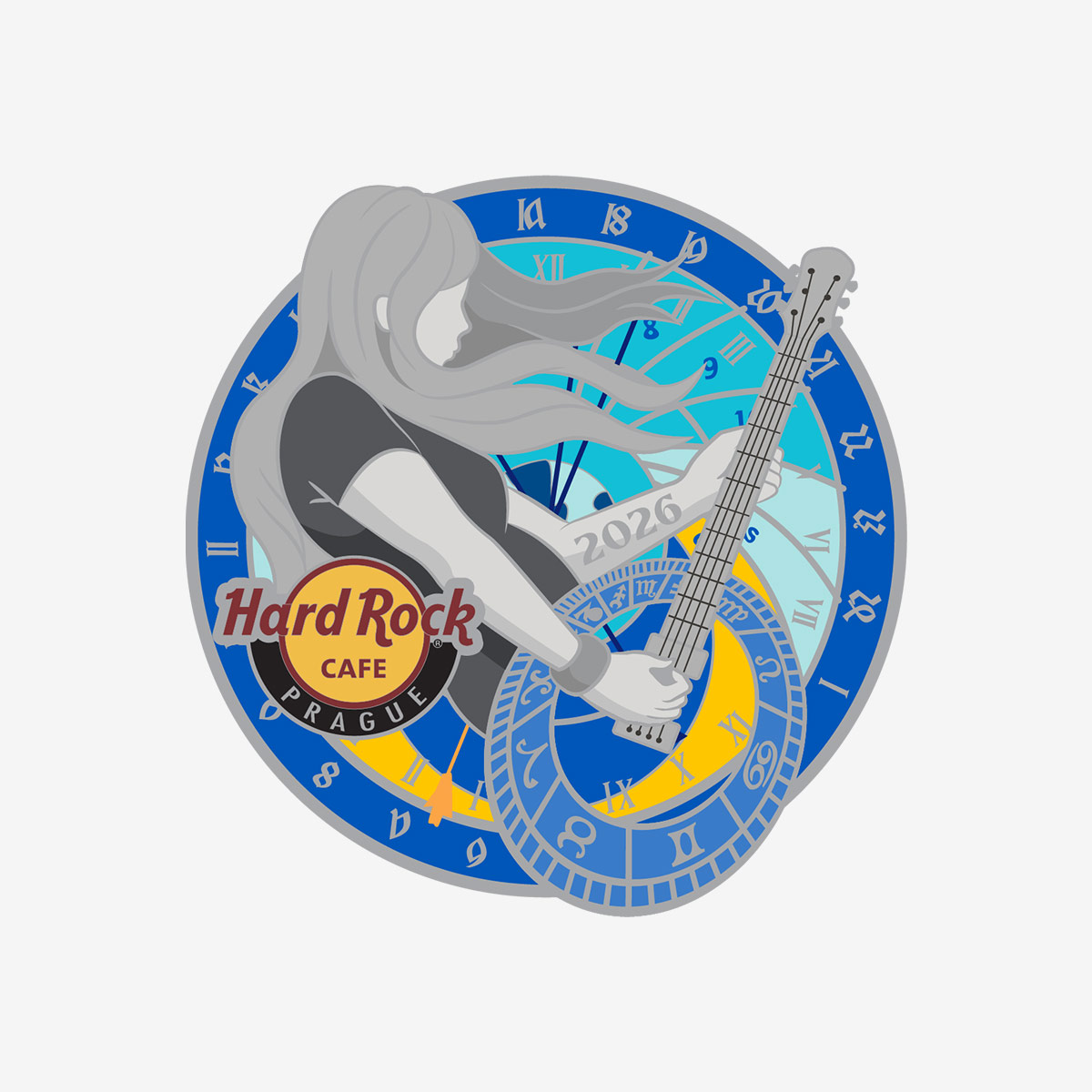 Limited Edition Prague Orloj Guitarist 2026 Pin image number 1